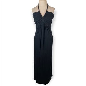 Sky Size Medium black halter maxi dress Braided Detail rayon bohemian summer